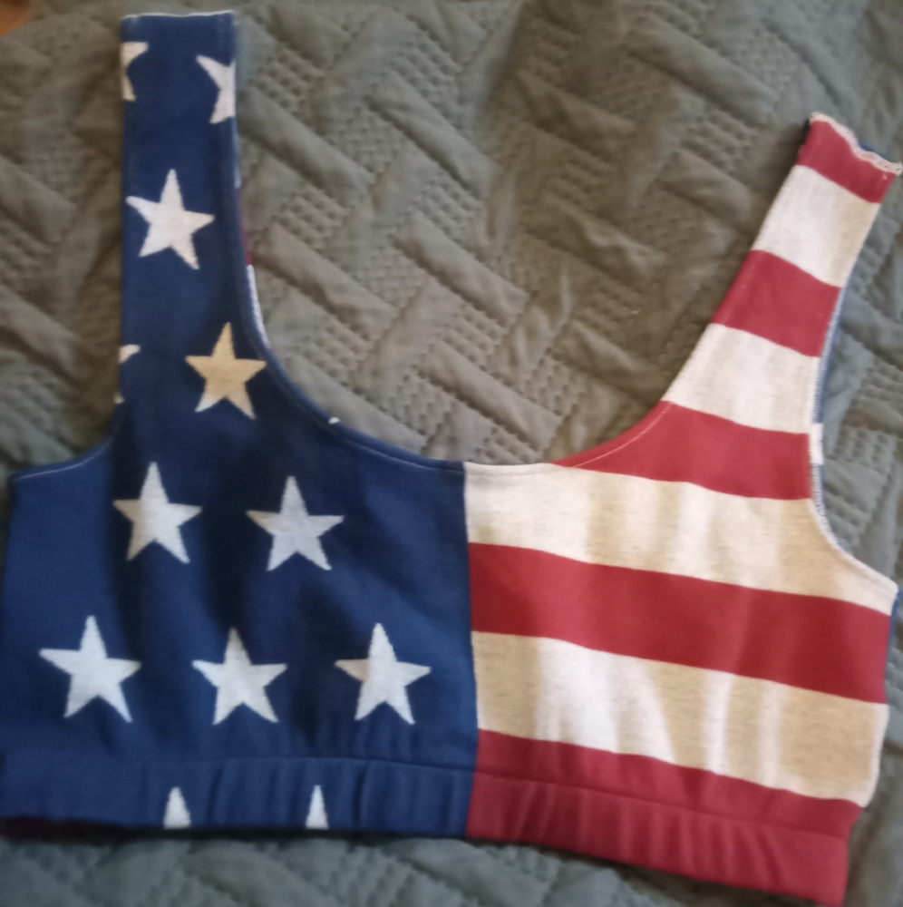 flag / red white & blue crop bralette